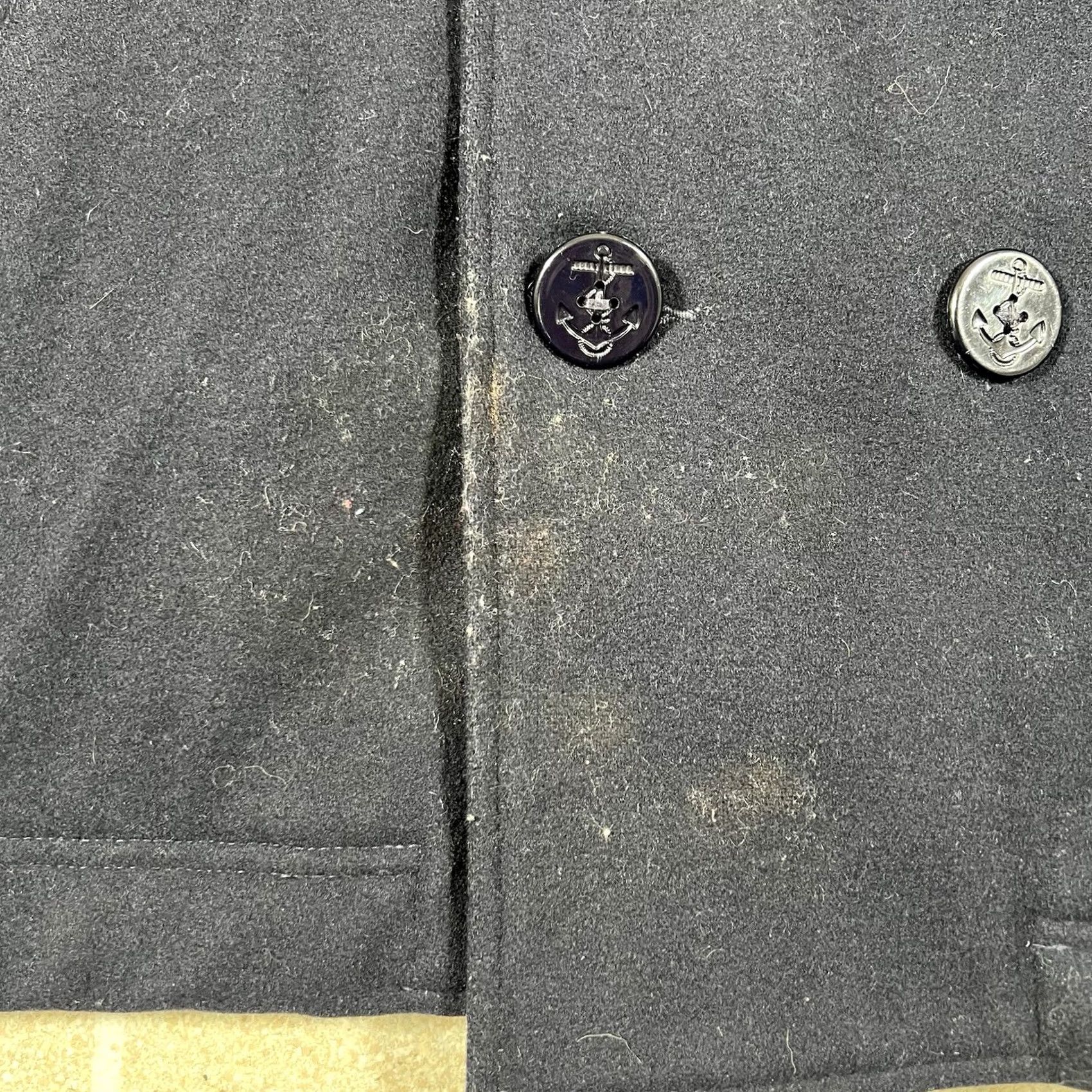 Vintage RARE WOOLRICH MEN NAVY DOUBLE BREASTED WOOL PEA COAT JACKET LINED MEDIUM Blue Wool Size US M / EU 48-50 / 2 - 6 Thumbnail