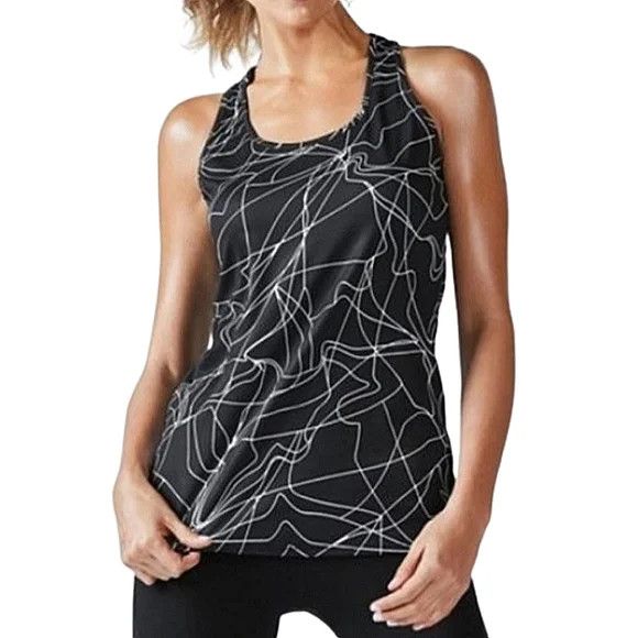 Fabletics Printed Mesh Trim Racerback Tank Active Spring Summer Travel Size M / US 6-8 / IT 42-44 - 1 Thumbnail