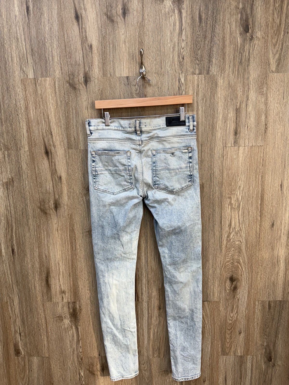 Amiri Amiri Blue Denim Black Patch Jeans Size US 33 - 7 Thumbnail