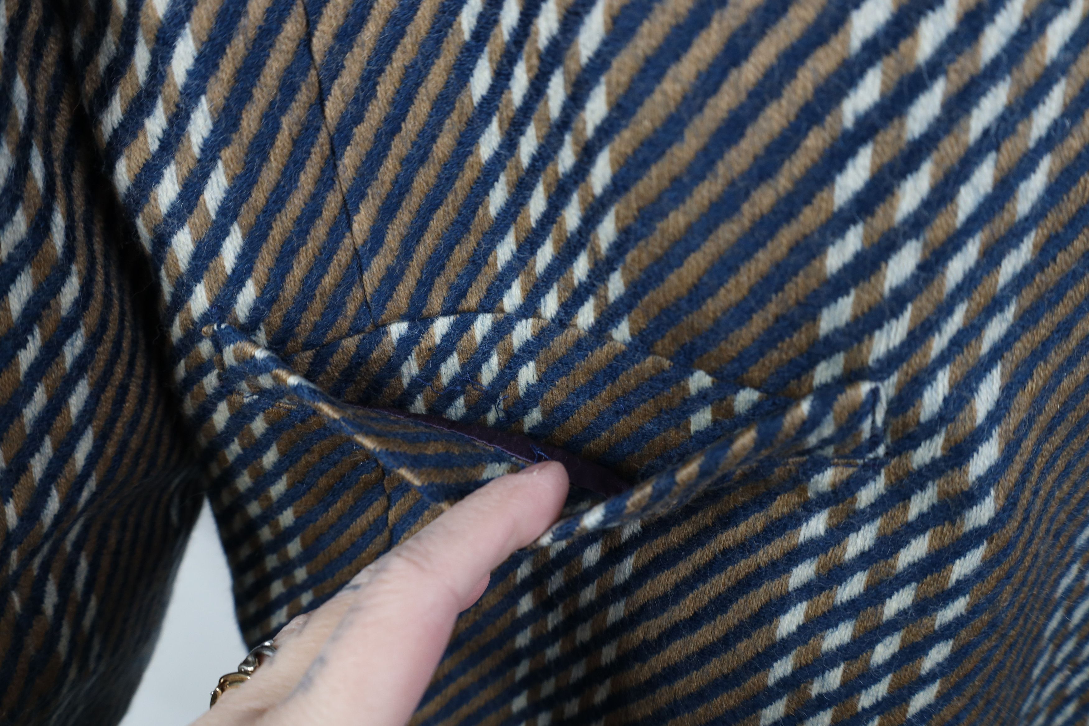 Vintage Vintage 90s Streetwear Striped Wool Suit Coat Blazer Jacket Size XXL / US 16-18 / IT 52-54 - 7 Thumbnail