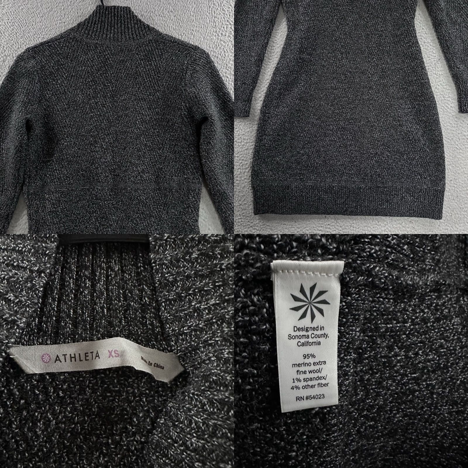 Athleta Athleta Womens Dress Black Marled Size XS Innsbrook Wool Blend Sweater Dress Size XS / US 0-2 / IT 36-38 - 8 Thumbnail