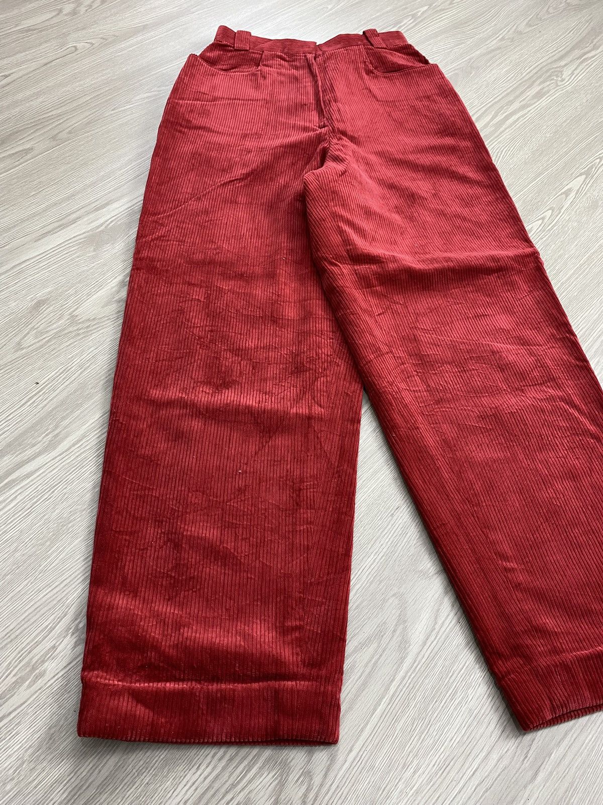 Christian Dior Monsieur 1990s Vintage Christian Dior Sport Red Corduroy Baggy Pants Size 38" / US 16 / IT 52 - 4 Thumbnail
