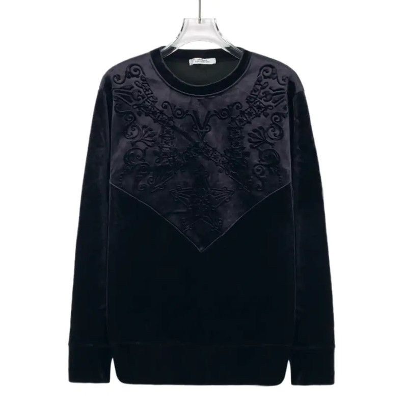Versace Versace Black Men's Velvet Sweatshirt 0089 Size US S / EU 44-46 / 1 - 1 Thumbnail