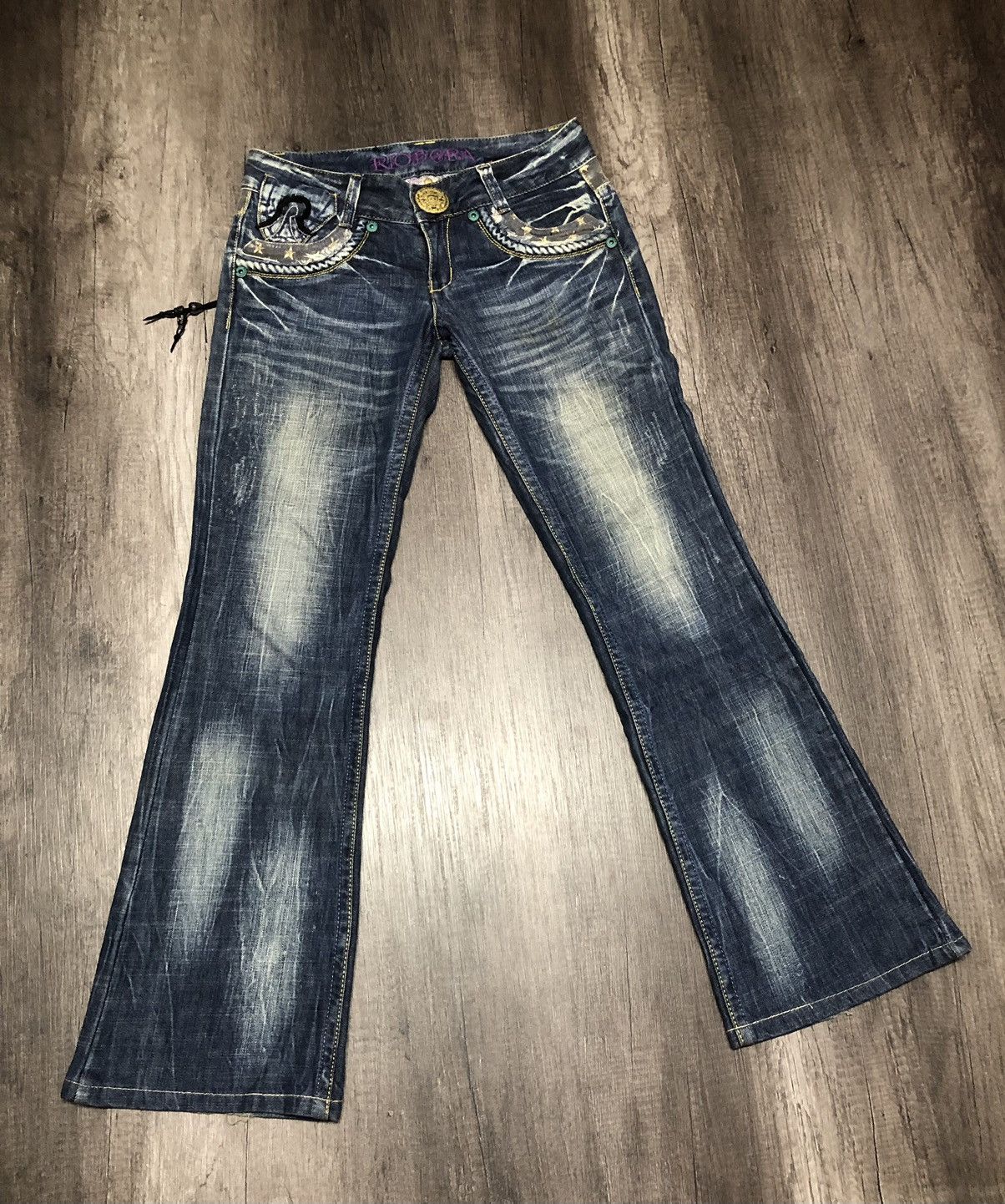 If Six Was Nine × Japanese Brand VINTAGE RIOBERA FLARE JEANS RARE DESIGN UNISEX Size US 30 / EU 46 - 23 Thumbnail