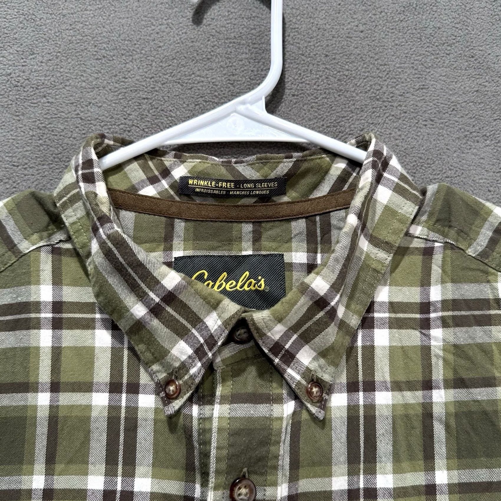 Vintage Cabelas Shirt Mens XL Green Plaid 100% Cotton Button Down Long Sleeve Outdoor Size US XL / EU 56 / 4 - 3 Thumbnail