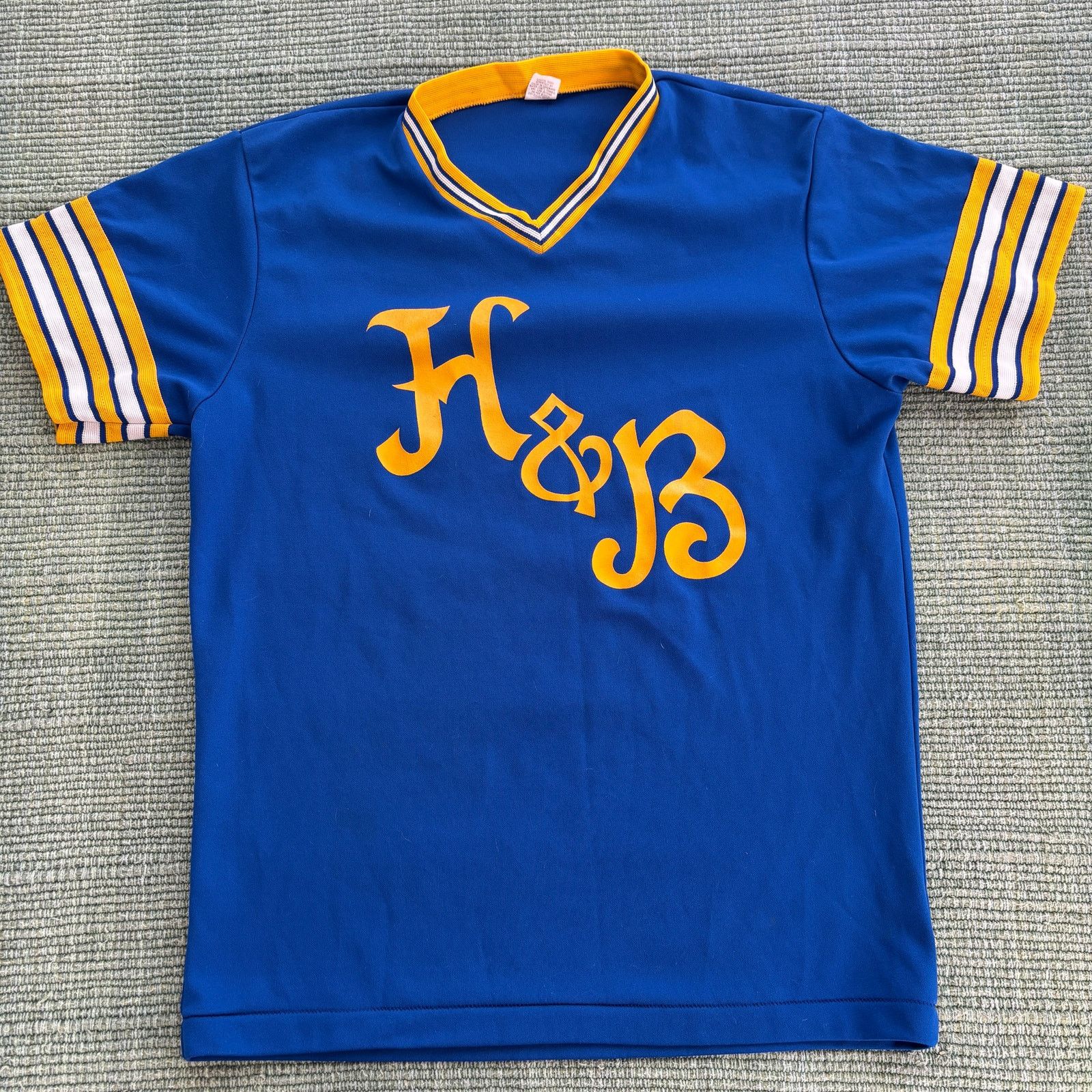 Vintage Vintage 70s or 80s nylon blue and yellow H&B jersey shirt Size US M / EU 48-50 / 2 - 1 Thumbnail