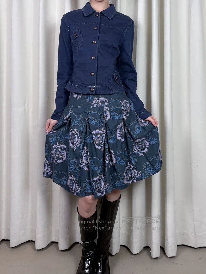 Vivienne Westwood Vivienne Westwood size 2 Vintage blue rose witch half skirt Size 22" - 2 Thumbnail