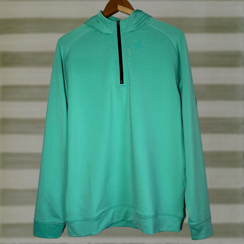 Vintage Swannies Men’s Vandyke Golf Hoodie Shirt M Green 1/4 Zip Hooded Lightweight Stretch Pullover Sports City Mens Size US M / EU 48-50 / 2 - 1 Thumbnail