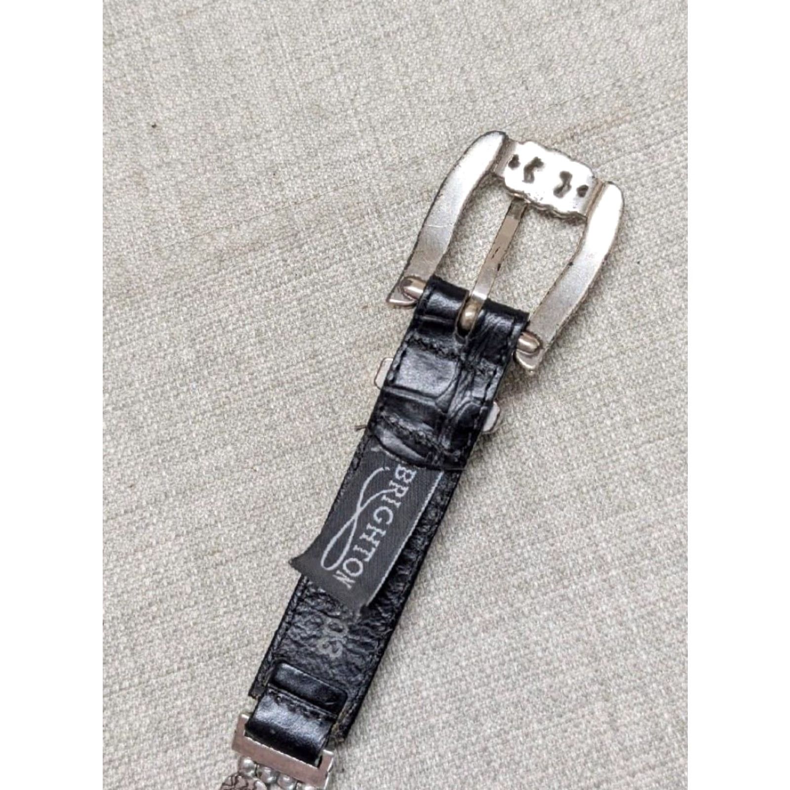 Brighton VINTAGE Brighton belt Women 27-28 black Alligator print 7/8" leather metal chain concho belts Size ONE SIZE - 7 Thumbnail