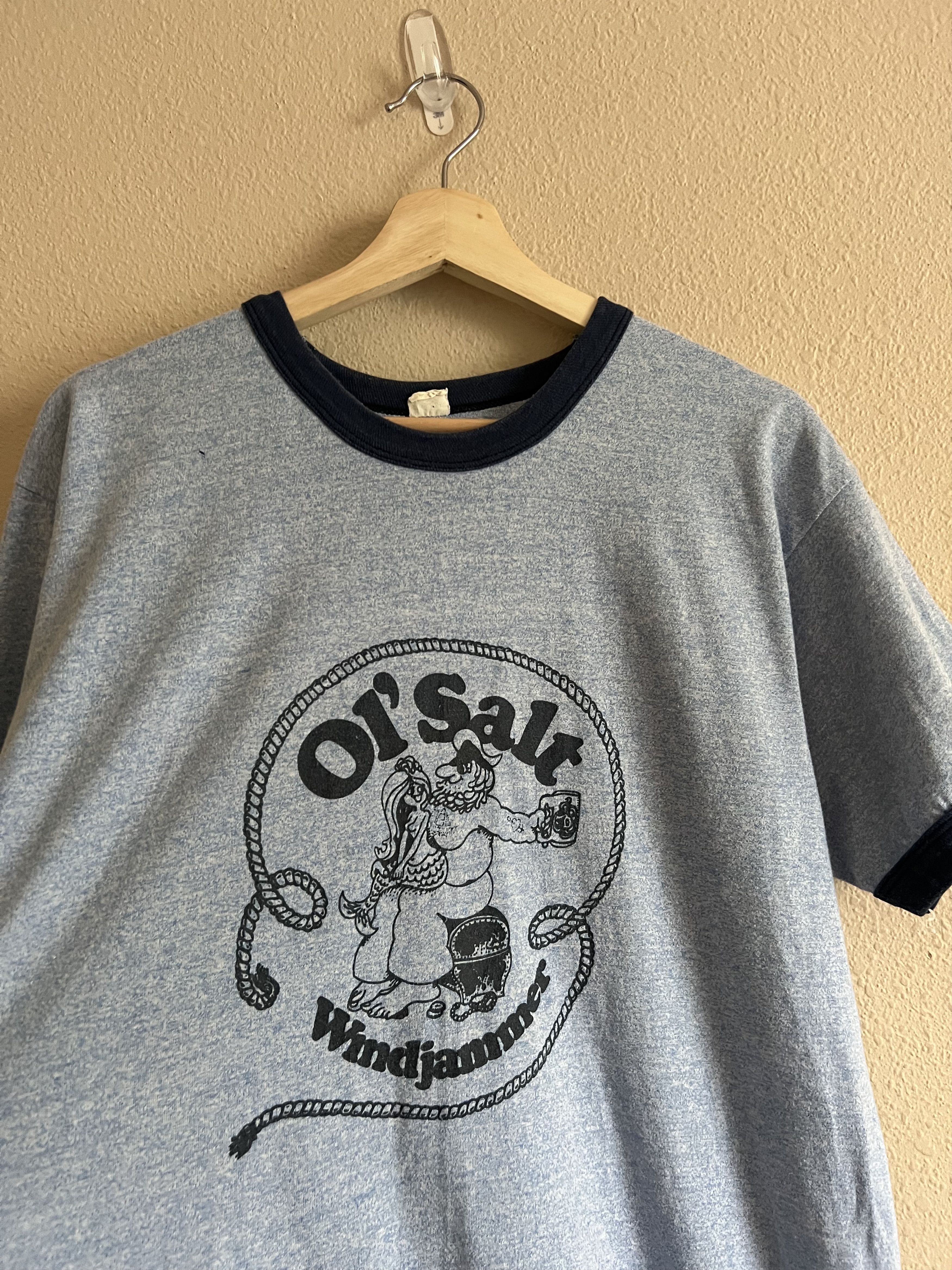 Vintage Vintage 80s Ol' Salt Windjammer Bar Ringer Tee in Blue Size US L / EU 52-54 / 3 - 1 Thumbnail