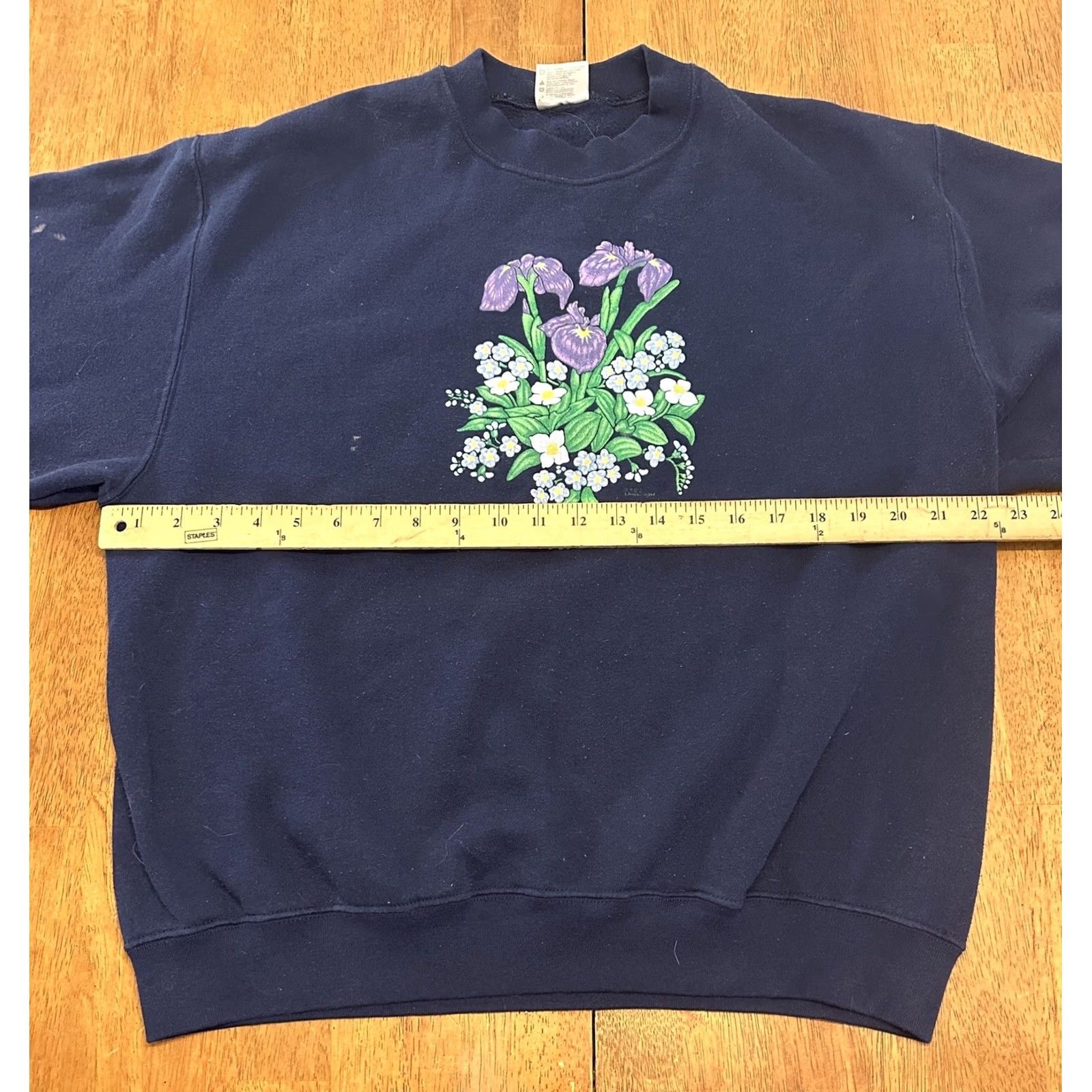 Vintage VINTAGE Alaska Crewneck Sweatshirt XL Flowers 90s Blue Mens Size US XL / EU 56 / 4 - 7 Thumbnail