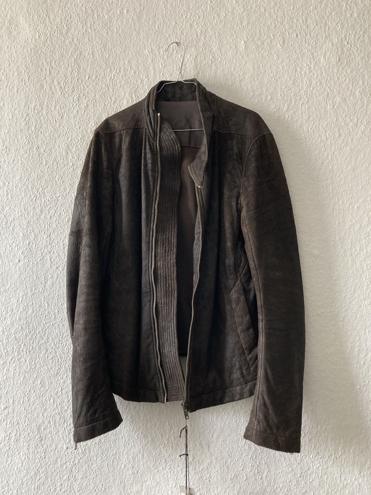 Rick Owens F/W 09 “CRUST” Bitter Blistered Lamb Mollino Leather Jacket Size US L / EU 52-54 / 3 - 3 Thumbnail