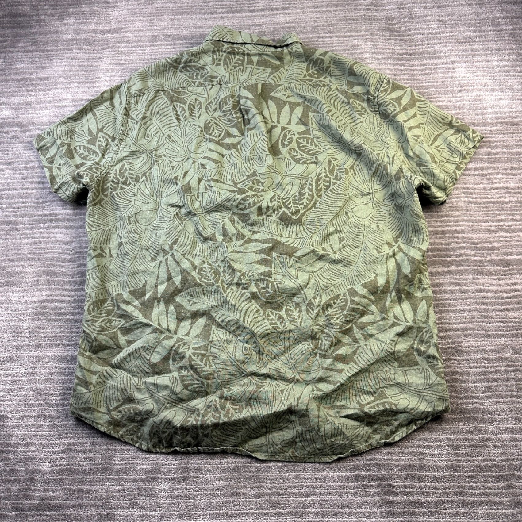 J.Crew J Crew Shirt Mens Extra Large Green Camp Linen Floral Hawaiian Slim Size US XL / EU 56 / 4 - 2 Thumbnail