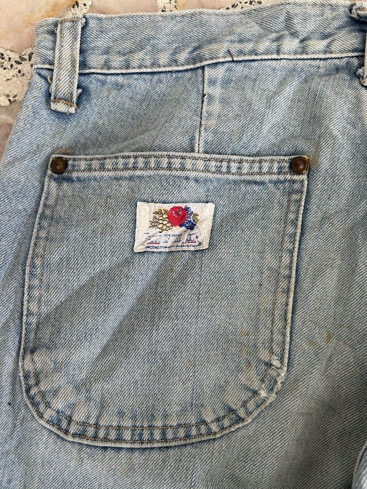 Fruit Of The Loom FOTL Japan Vintage Blue Denim Jeans Size US 33 - 9 Thumbnail