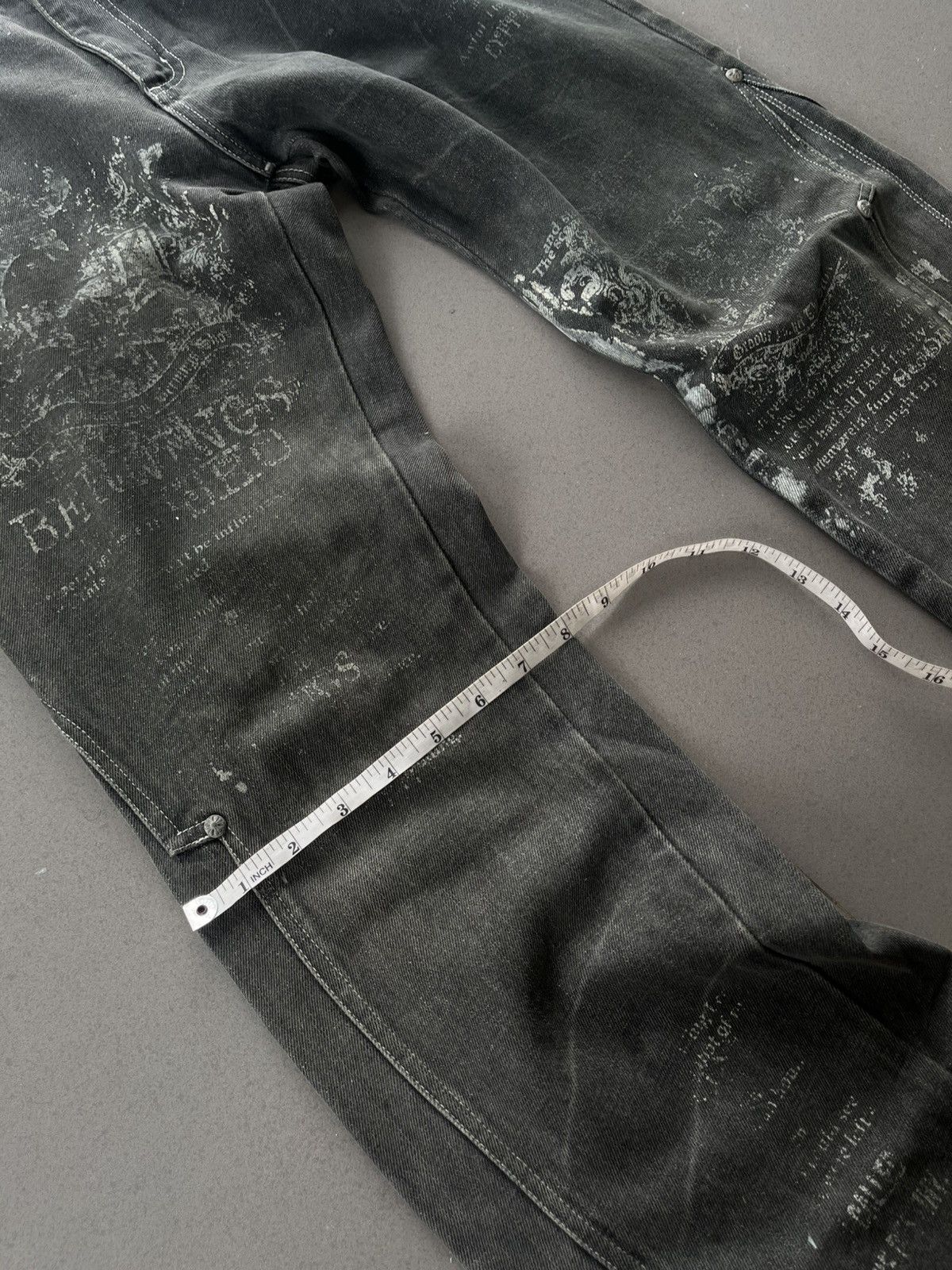 5351 POUR LES HOMMES JAPANESE BERNINGS SHO FLARE PANTS POEM GOTHIC DENIM VKEI Size US 30 / EU 46 - 17 Thumbnail
