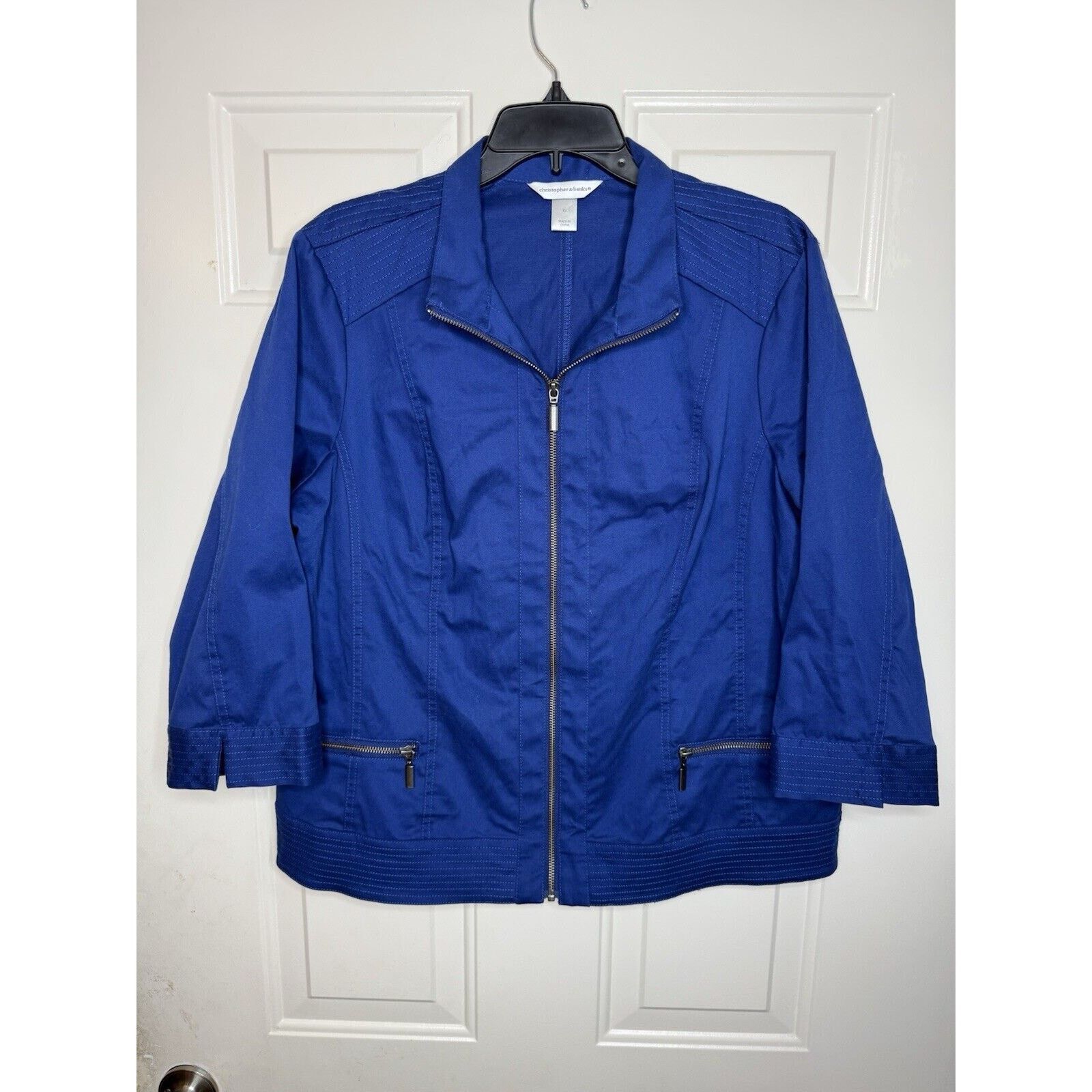 & Other Stories Christopher & Banks Jacket Women’s XL Blue Zip Up Collar Size XL / US 12-14 / IT 48-50 - 1 Thumbnail