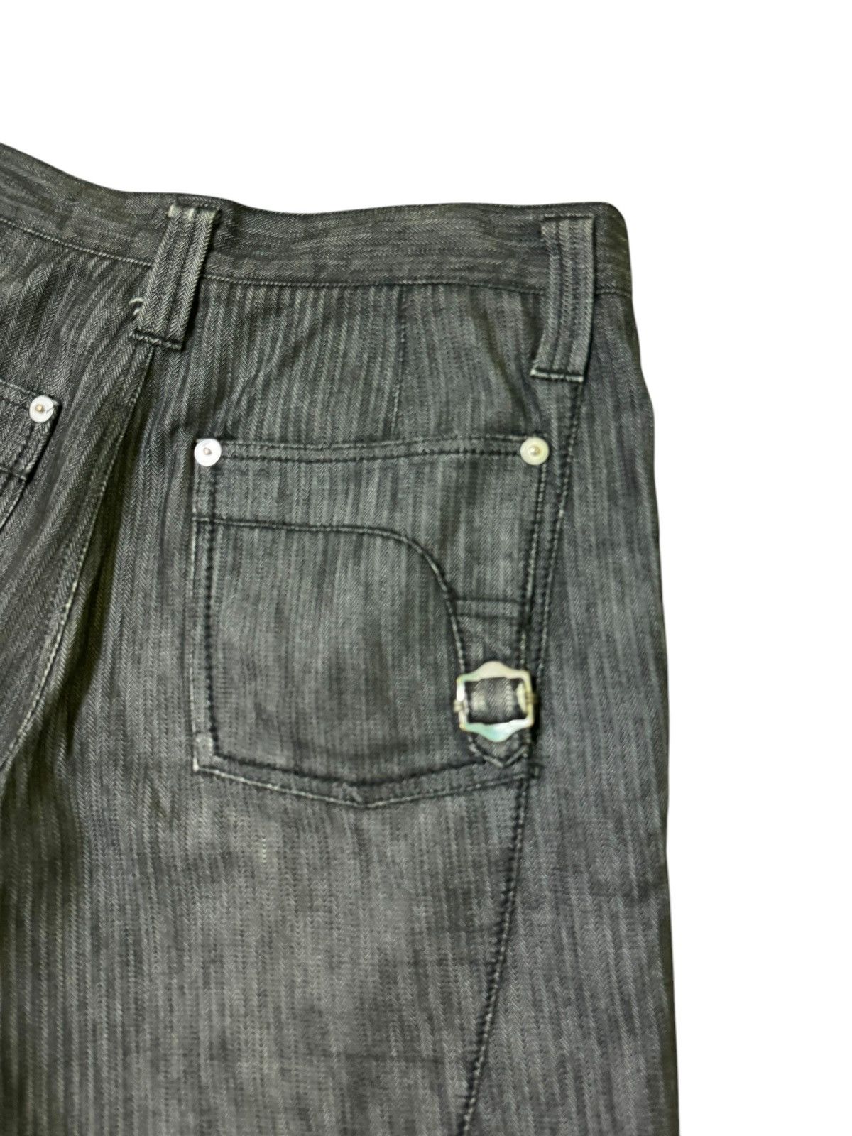 Hysteric Glamour × If Six Was Nine Flare Takiaq.com Asymmetrical Striped Buckle Pocket Pant Size US 33 - 14 Thumbnail