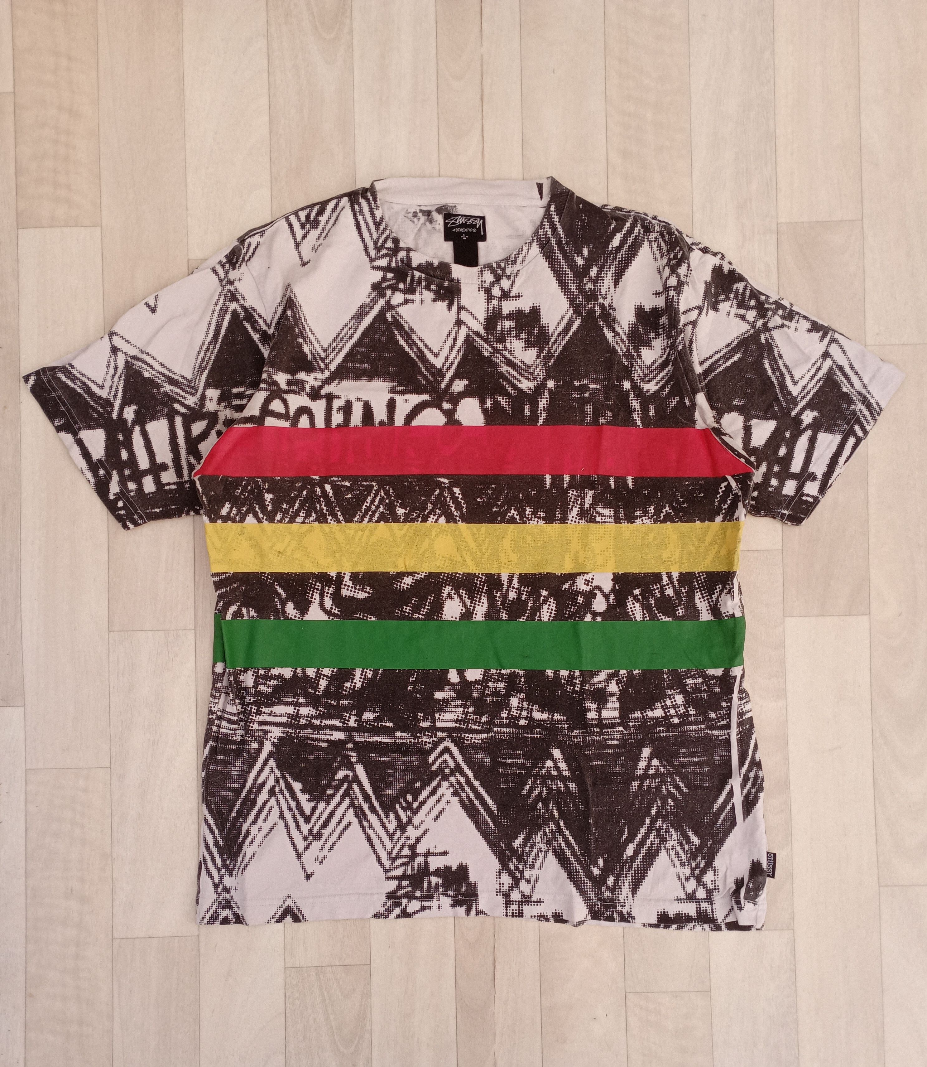 Stussy Vintage Stussy t-shirt 90s Graffiti Stripes Size US L / EU 52-54 / 3 - 1 Thumbnail