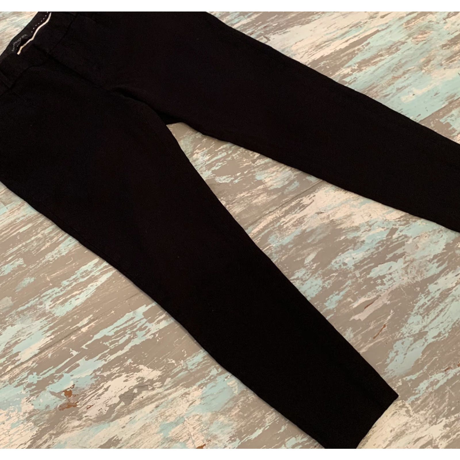 Banana Republic VINTAGE Banana Republic 6 Women's Black Cotton Blend Sloan Dress Pants Crop 24" Inseam Size 28" / US 6 / IT 42 - 6 Thumbnail