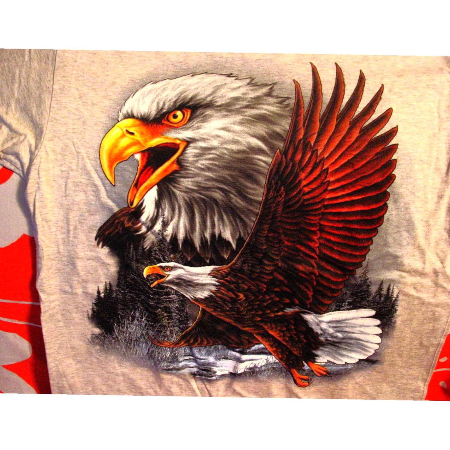 Vintage Eagle Mens Grey Cotton T Shirt Extra Large XL Size US XL / EU 56 / 4 - 2 Thumbnail