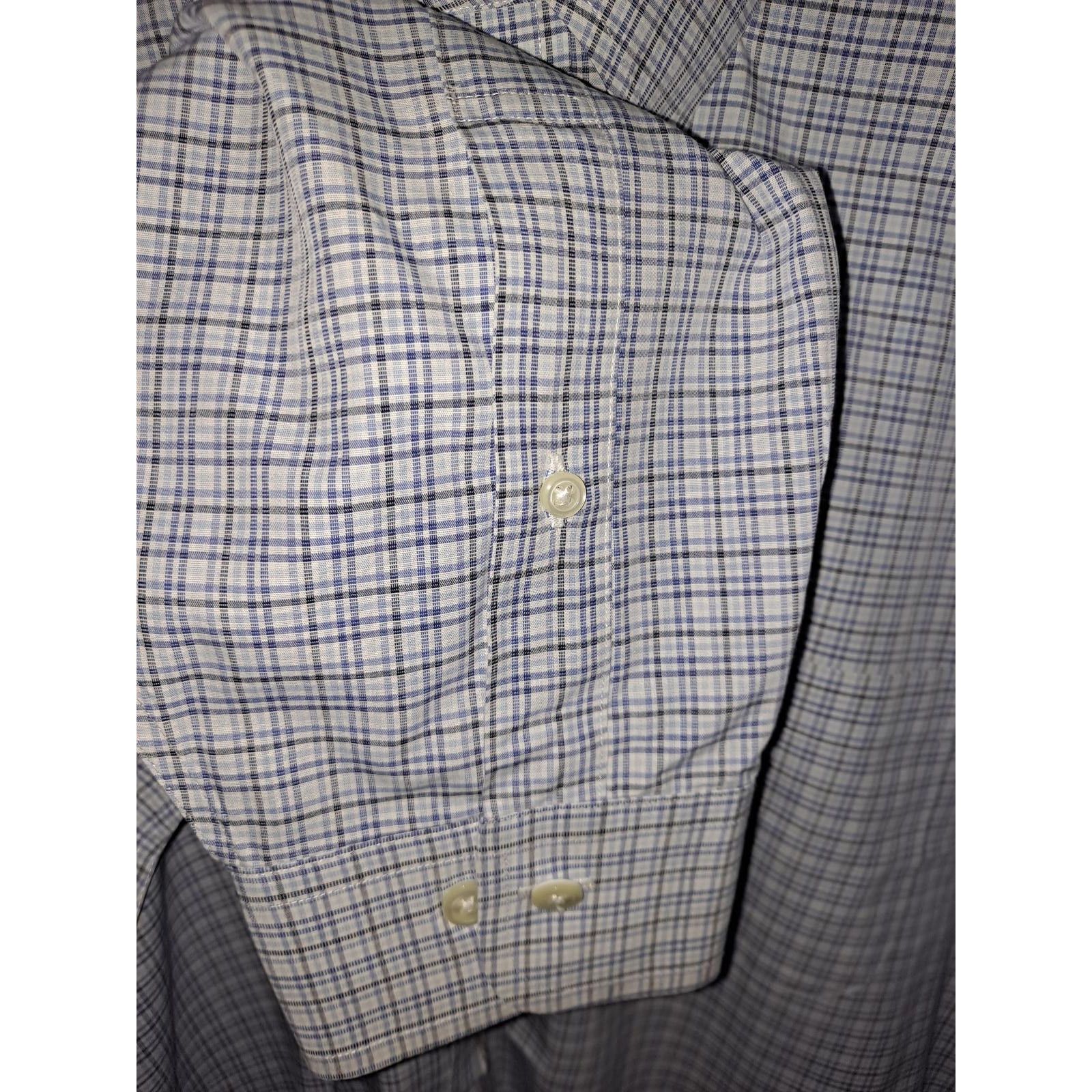 Brooks Brothers Brooks Brother 346 Blue, Gray and WHite Plaid BUtton Up Shir Size US XL / EU 56 / 4 - 3 Thumbnail