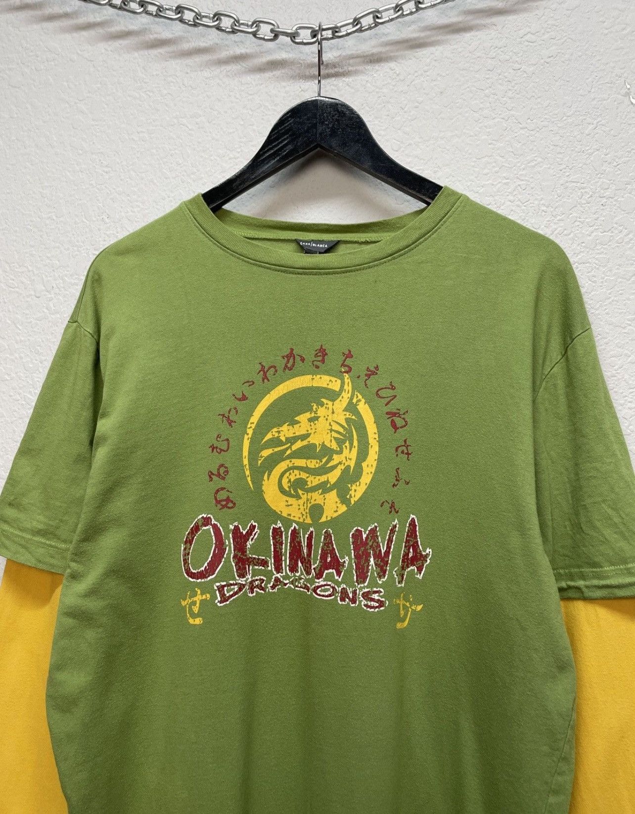 Japanese Brand Vintage 00s Okinawa Dragon Graphic Layered Longsleeve Tee Size US L / EU 52-54 / 3 - 5 Thumbnail