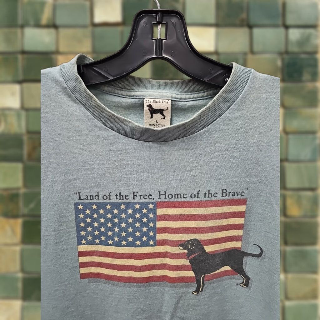 Vintage Martha's Vineyard Vintage The Black Dog September 11 9/11 Shirt Size Large Crew Neck Cotton T-Shirt Men Green Graphic Print 90s Distressed Size US L / EU 52-54 / 3 - 1 Thumbnail