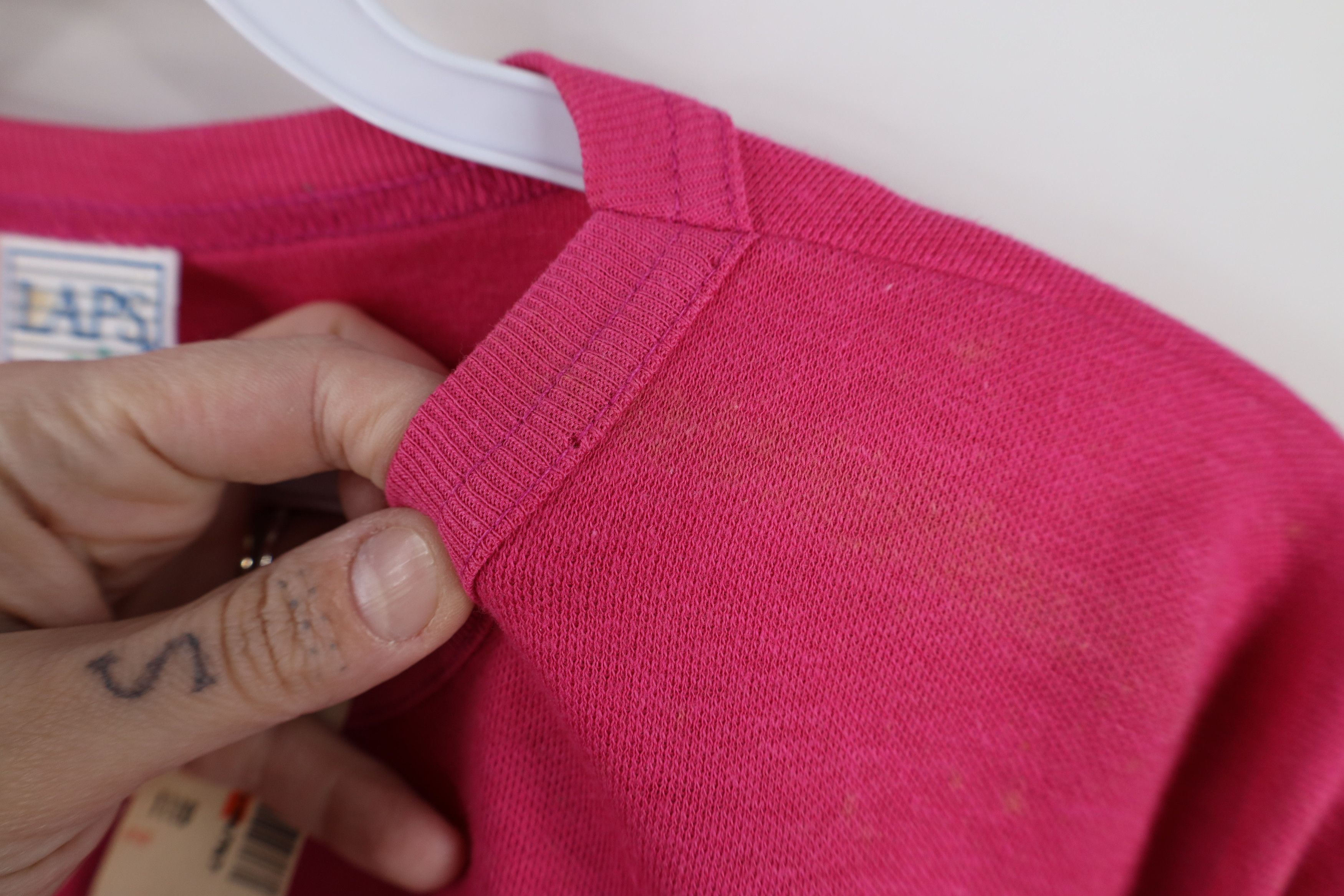 Vintage Deadstock Vintage 90s Stretwear Crewneck Sweatshirt Pink USA Size 3XL / US 20-22 - 6 Thumbnail