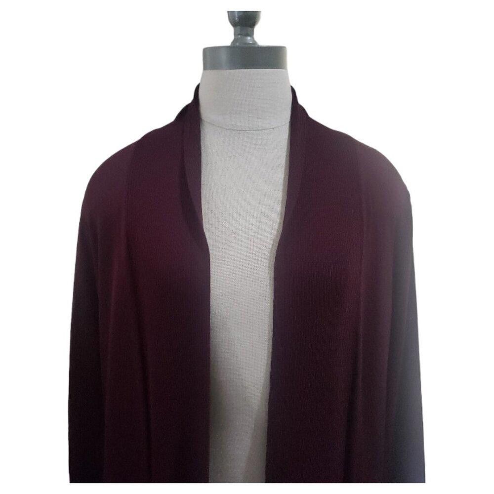Elie Tahari CT1737 Elie Tahari Burgundy Ladies Lightweight Cardigan S/P Size S / US 4 / IT 40 - 3 Thumbnail