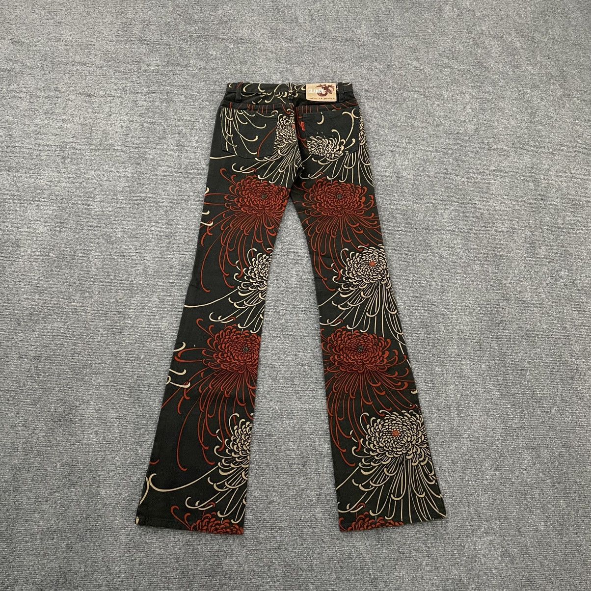 Japanese Brand Glamdy Flared Pants Floral Printed Size 22" - 10 Thumbnail