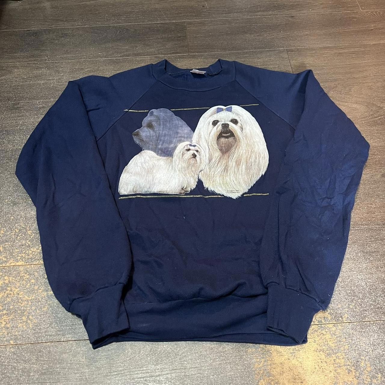 Designer Vintage Maltese Dogs Crewneck Sweatshirt Size US S / EU 44-46 / 1 - 2 Thumbnail