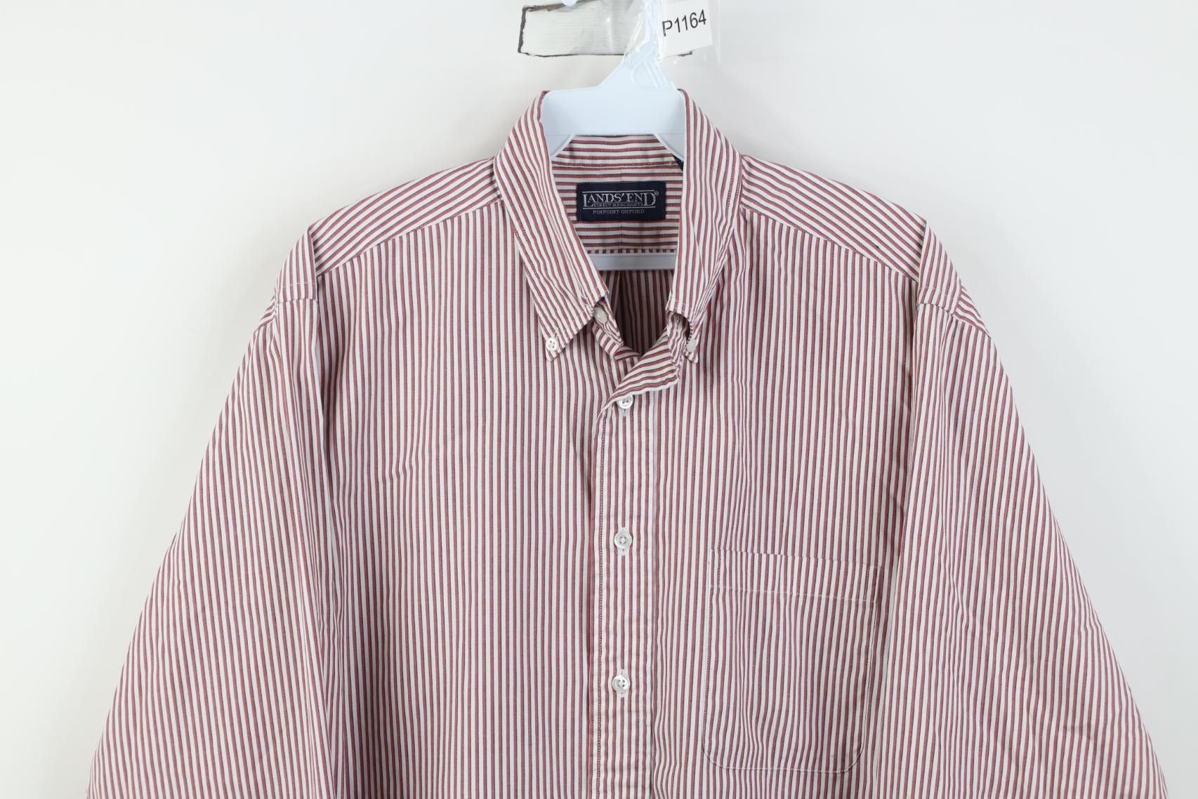 Lands' End Vintage 90s Lands End Oxford Striped Button Down Shirt USA Size US M / EU 48-50 / 2 - 2 Thumbnail