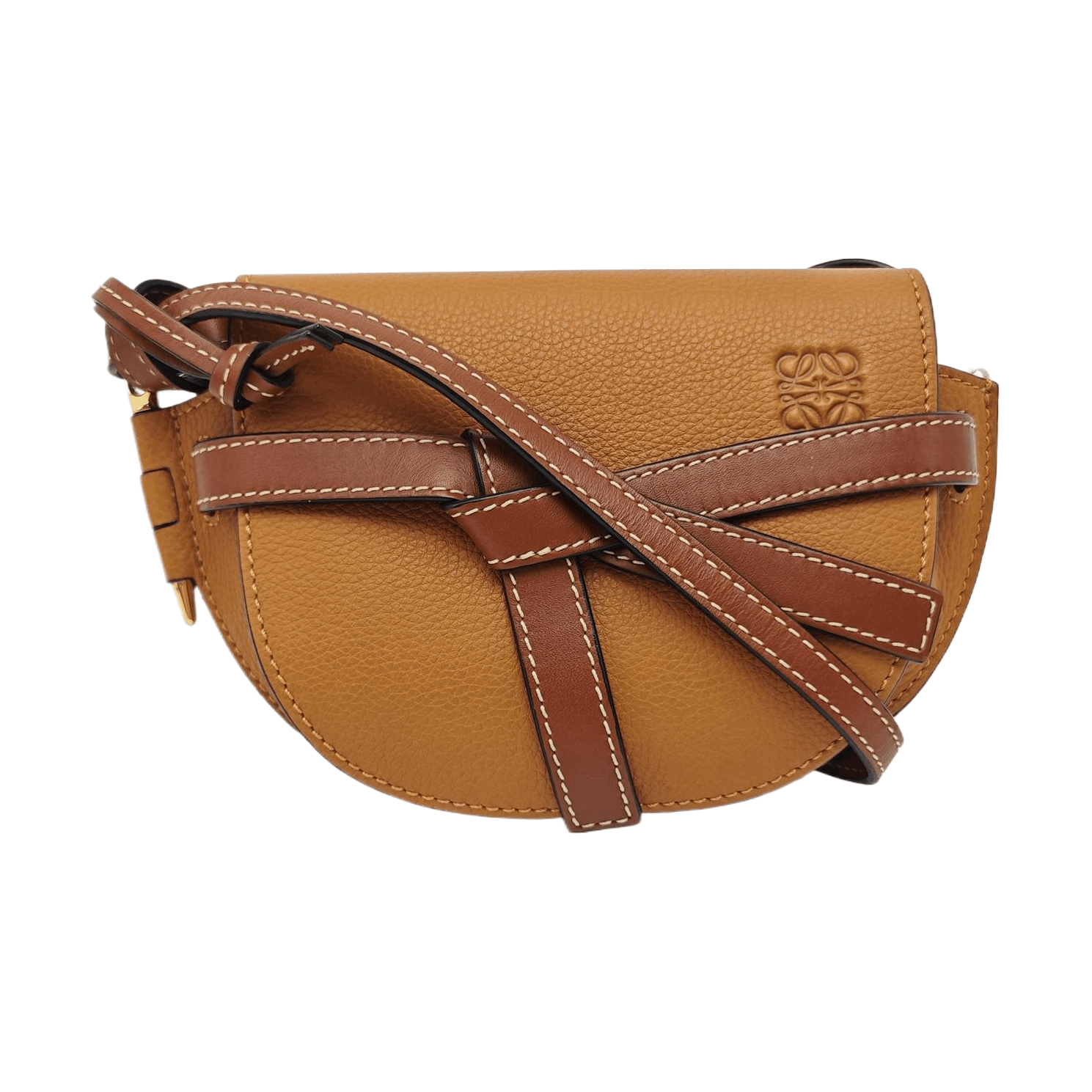 Loewe Loewe Gate Mini Leather Shoulder Bag Brown Size ONE SIZE - 1 Thumbnail
