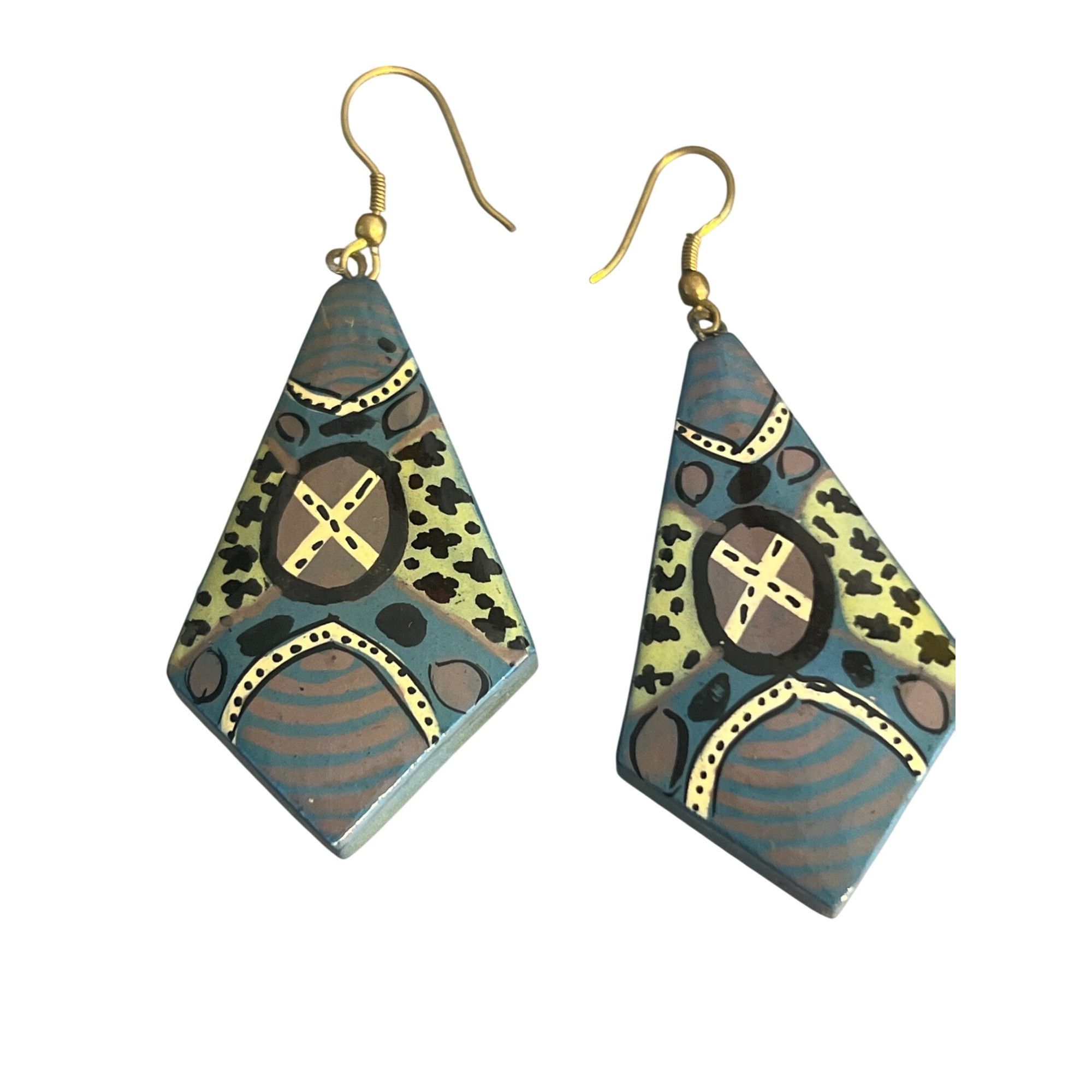 Other Painted Lacquered Bridgett Wallace Earrings Gold Tone Hooks Size ONE SIZE - 1 Thumbnail