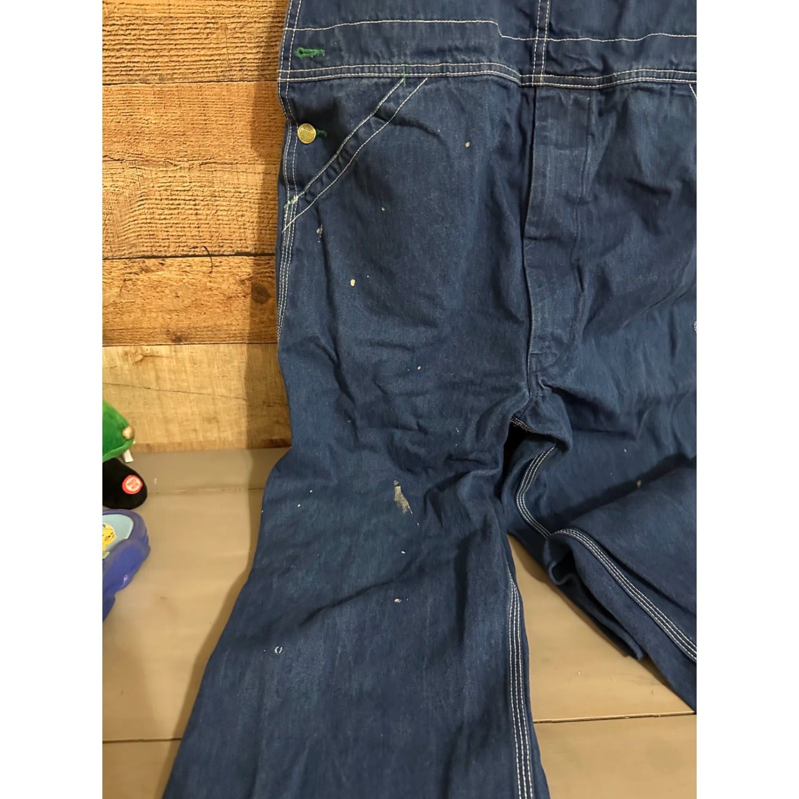 Denime Liberty Bib Overalls Denim Blue Unlined 38x30 Men Regular Zipper Fly Carpenter Barn Chore Size US 38 / EU 54 - 2 Thumbnail