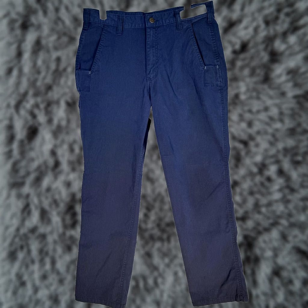Carhartt Carhartt Men Pants 32x28 Blue Ripstop Work Utility Cargo Pockets Zipper Fly Regular Size Front Flat Front Size US 32 / EU 48 - 1 Thumbnail