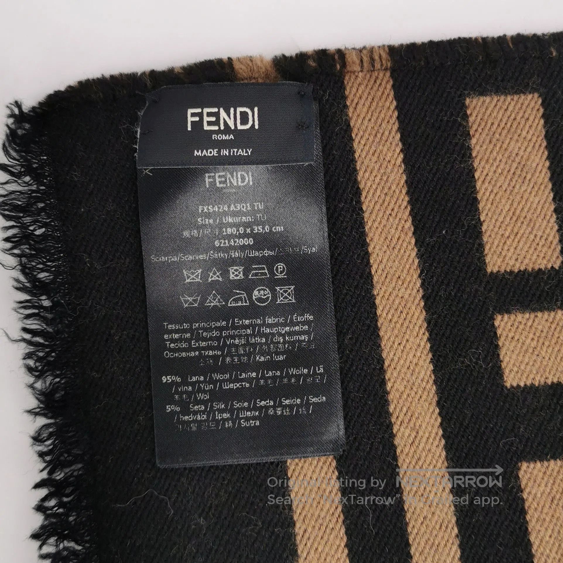 Louis Vuitton Fendi Double F Pattern Fringe Scarf. Size ONE SIZE - 7 Thumbnail