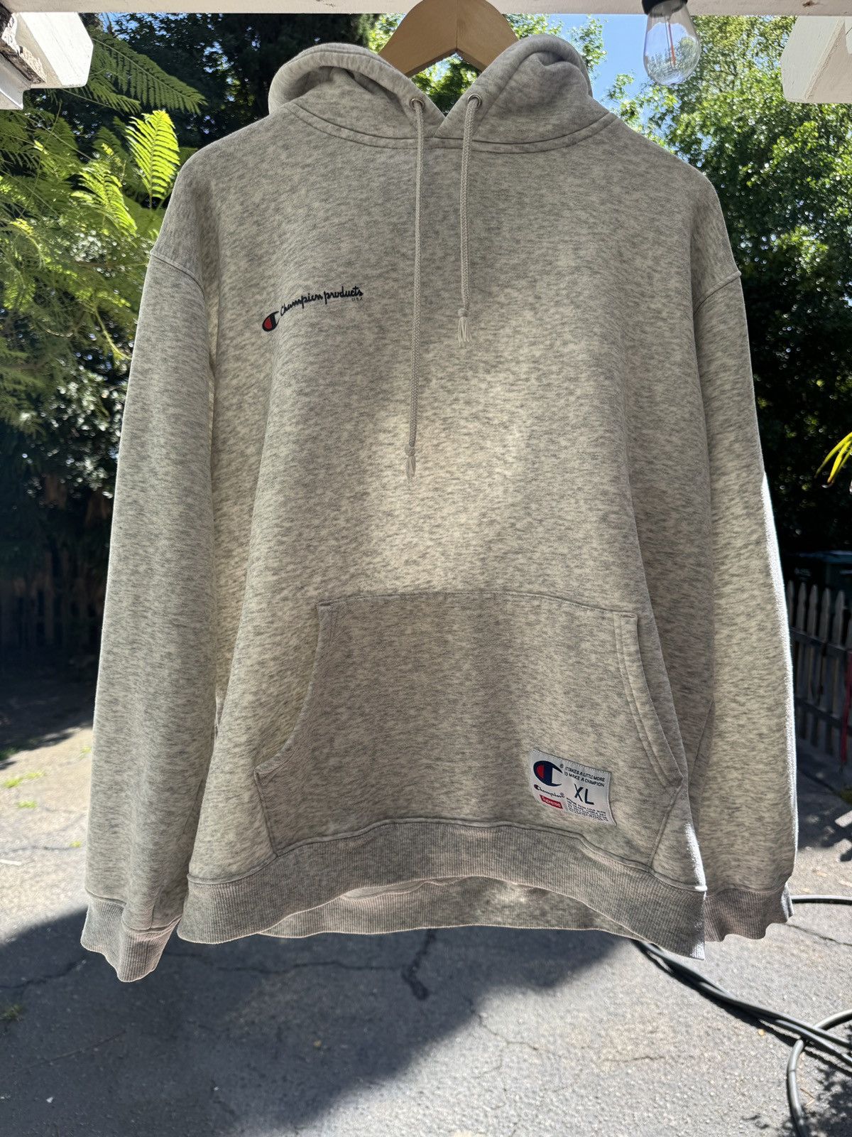Champion × Supreme Supreme x Champion SS18 Arc Logo Hoodie - Ash Grey Size US XL / EU 56 / 4 - 1 Thumbnail