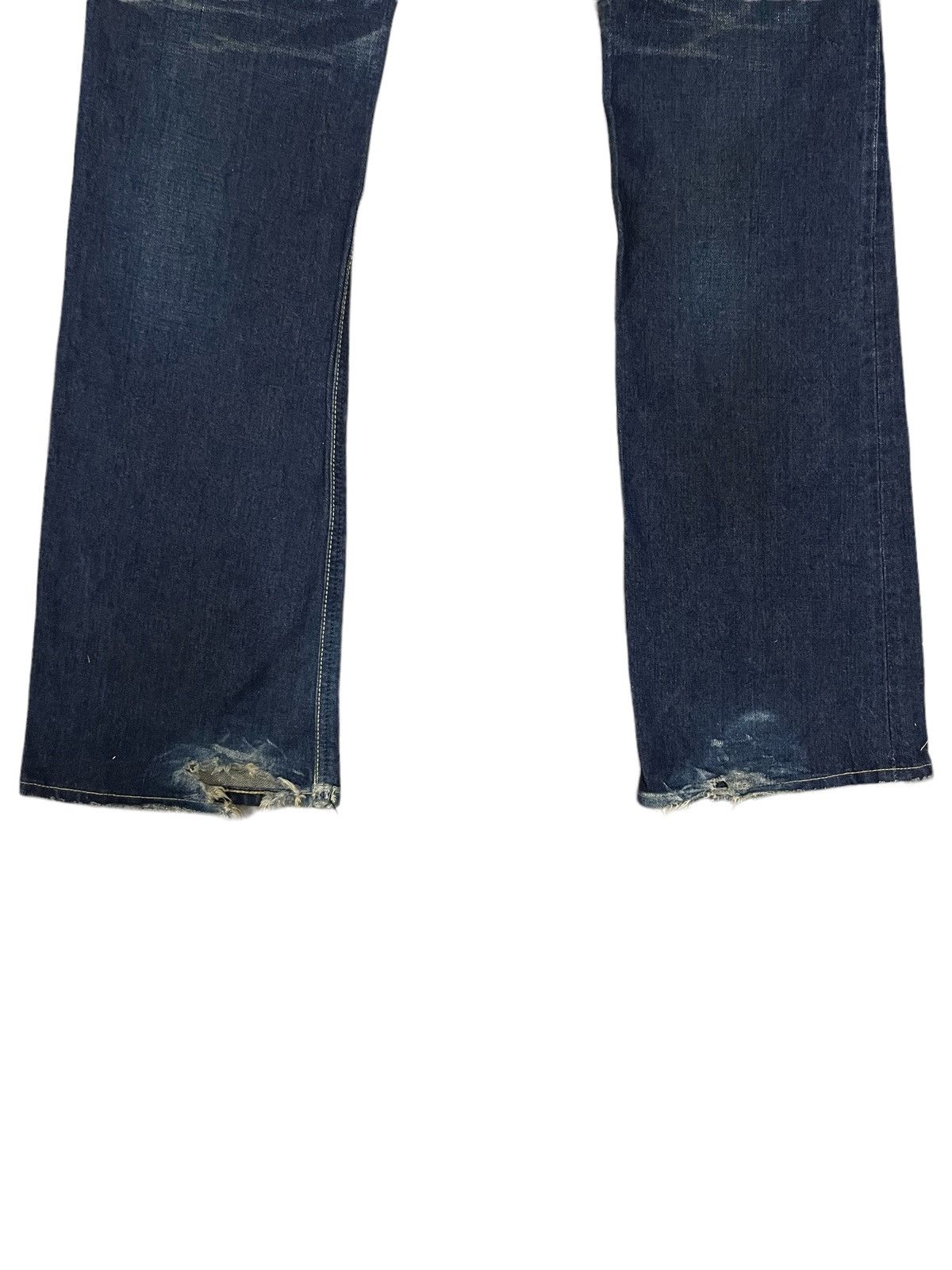 Lee Lee Riders Indigo Washed Leg Distressed Flare Jeans Size US 33 - 9 Thumbnail