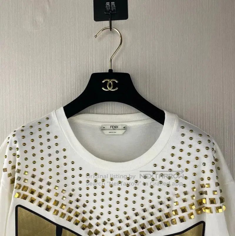 Fendi Fendi Women's White Cotton T-Shirt with Design . Size XXS / US 00 / IT 34 - 3 Thumbnail