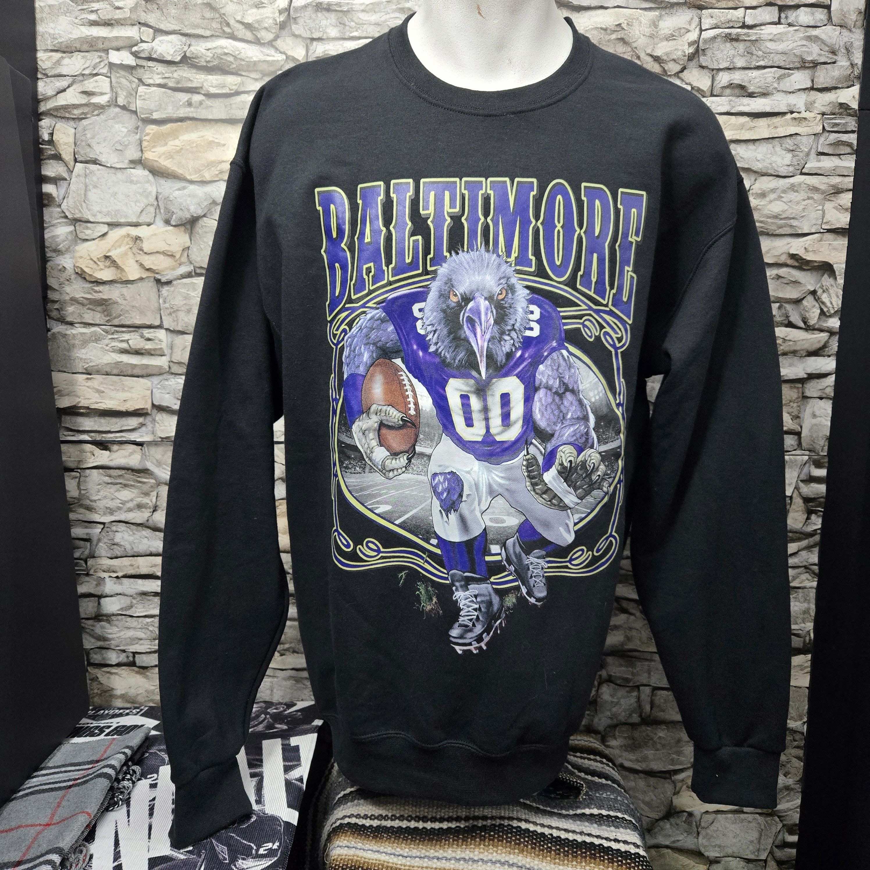 Jerzees Baltimore Ravens men Large Jerzees black crewneck Size US L / EU 52-54 / 3 - 1 Thumbnail