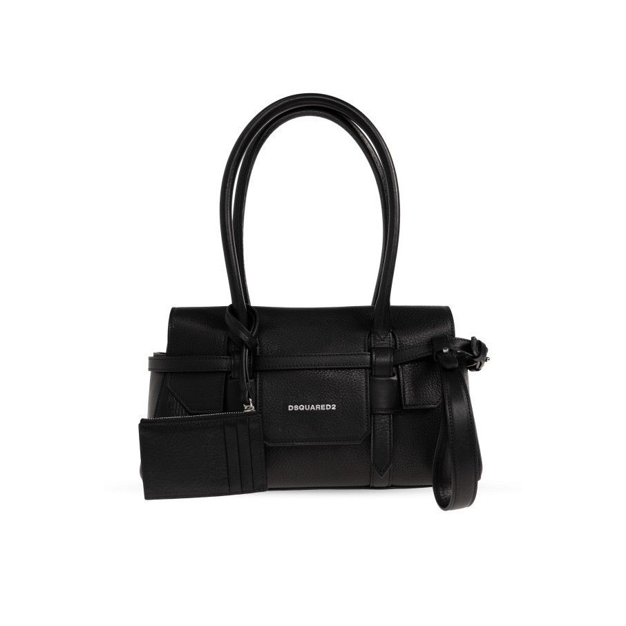 Dries Van Noten DSQUARED2 Twin Black Leather Shoulder Bag New & Authentic Size ONE SIZE - 1 Thumbnail