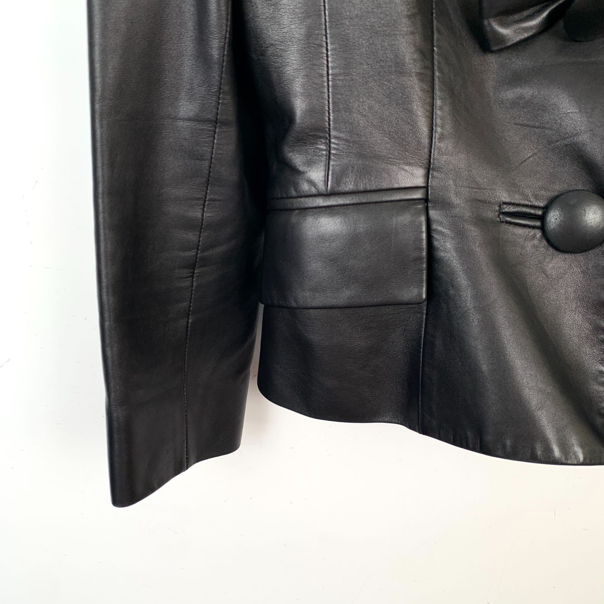 Dior H10163 Christian Dior Black Lambskin Leather Jacket Size XS / US 0-2 / IT 36-38 - 4 Thumbnail