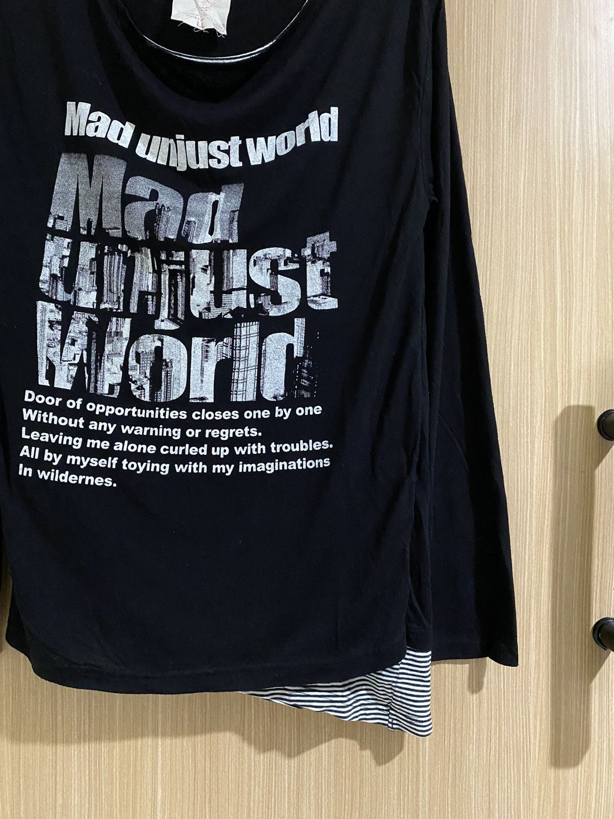 Japanese Brand 2000s oblo design poem double stripe layers longsleeve Size US L / EU 52-54 / 3 - 3 Thumbnail