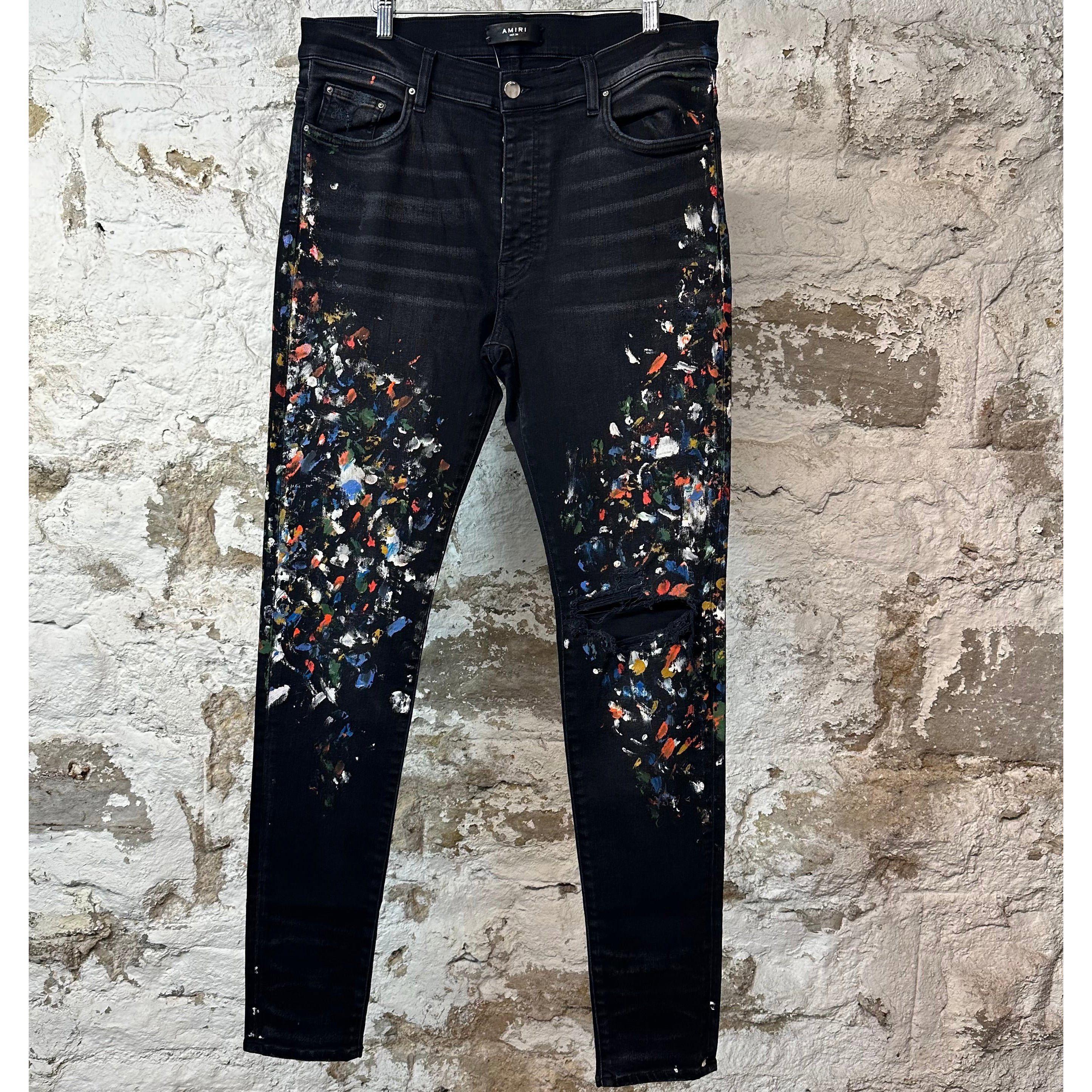 Amiri Amiri Multicolor Paint Splatter Black Denim Jeans Sz 36 Size US 36 / EU 52 - 1 Thumbnail