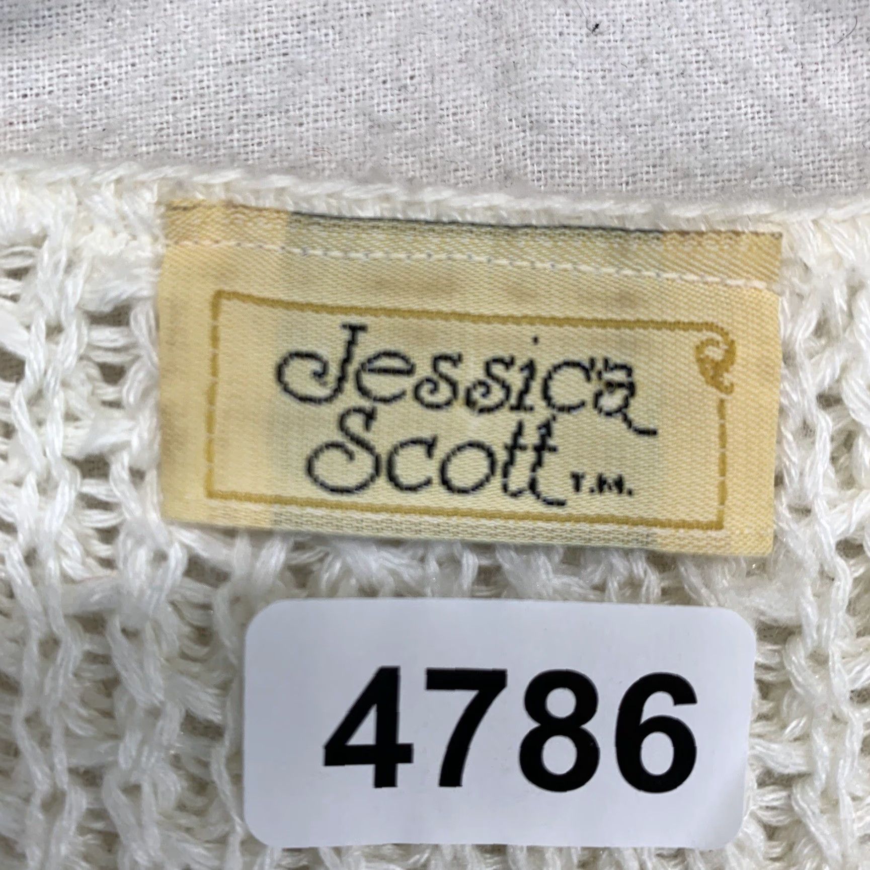 Vintage VINTAGE Jessica Scott Women's Jumper XS Open-Knit Pullover Short Sleeve 80s 90s Retro Aztec American White Blue Green Stripes Size XS / US 0-2 / IT 36-38 - 5 Thumbnail