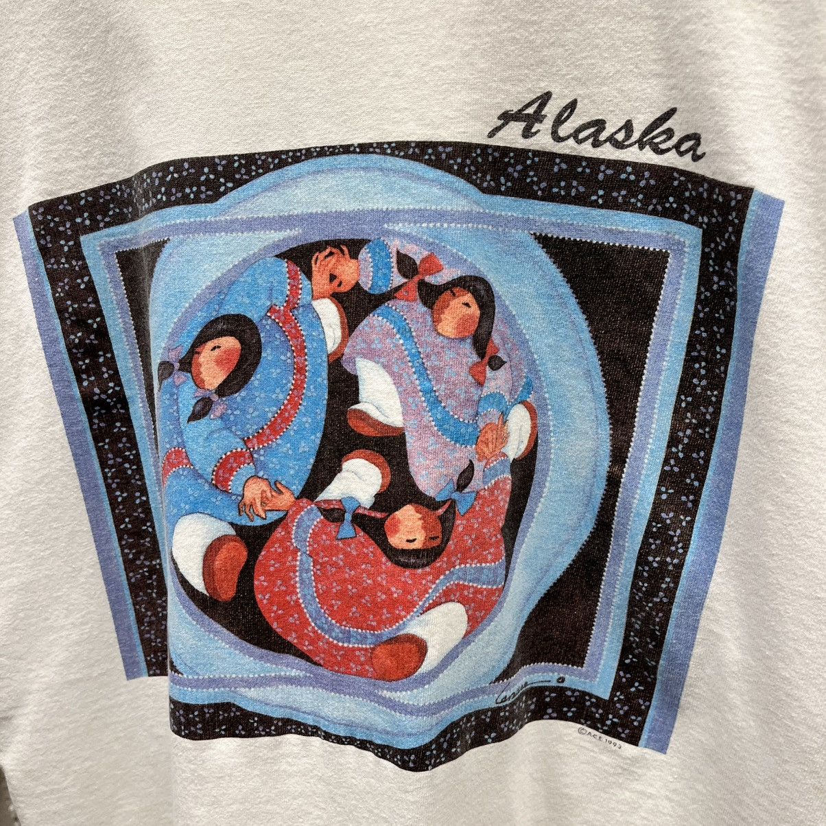 Vintage Vintage 1993 Alaska AK White Artsy Graphic T-Shirt Large Size US XL / EU 56 / 4 - 2 Thumbnail