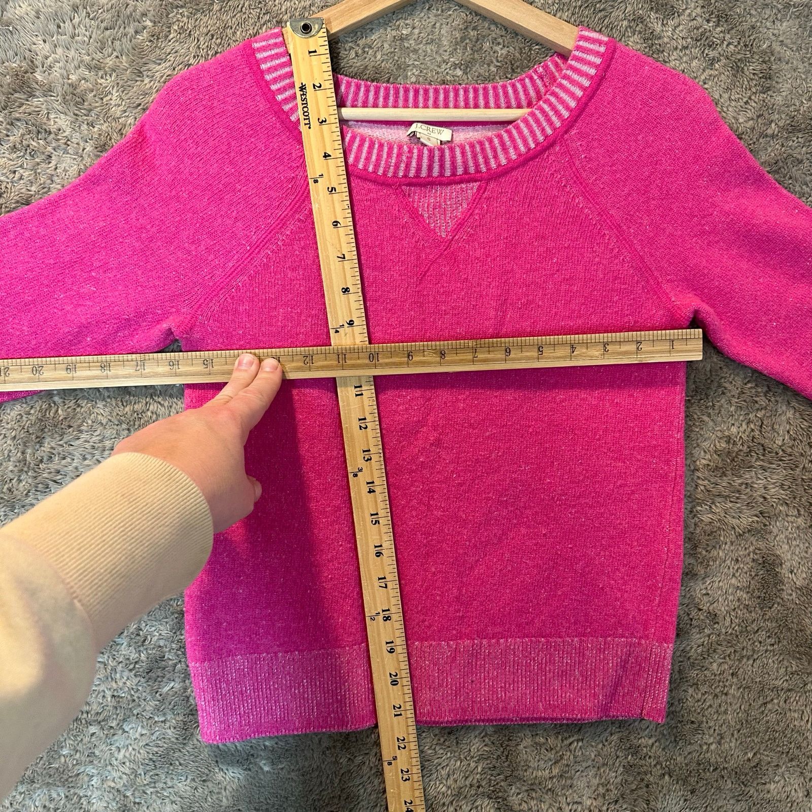 J.Crew J. Crew Pink Crewneck Plaited Sweater S Small Merino Wool Size S / US 4 / IT 40 - 6 Thumbnail