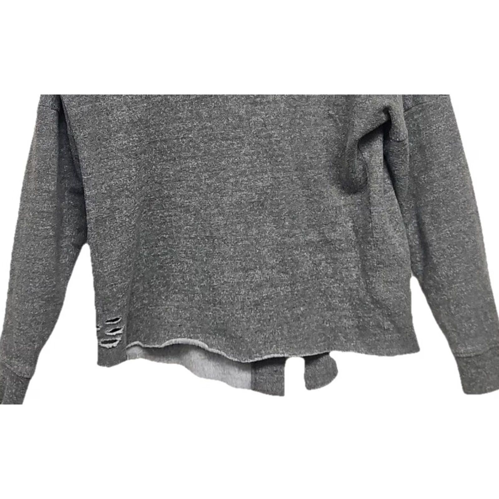 Vintage Dear John Sweatshirt Lace Up Back Pullover Women Small Gray American Activewear Size S / US 4 / IT 40 - 4 Thumbnail