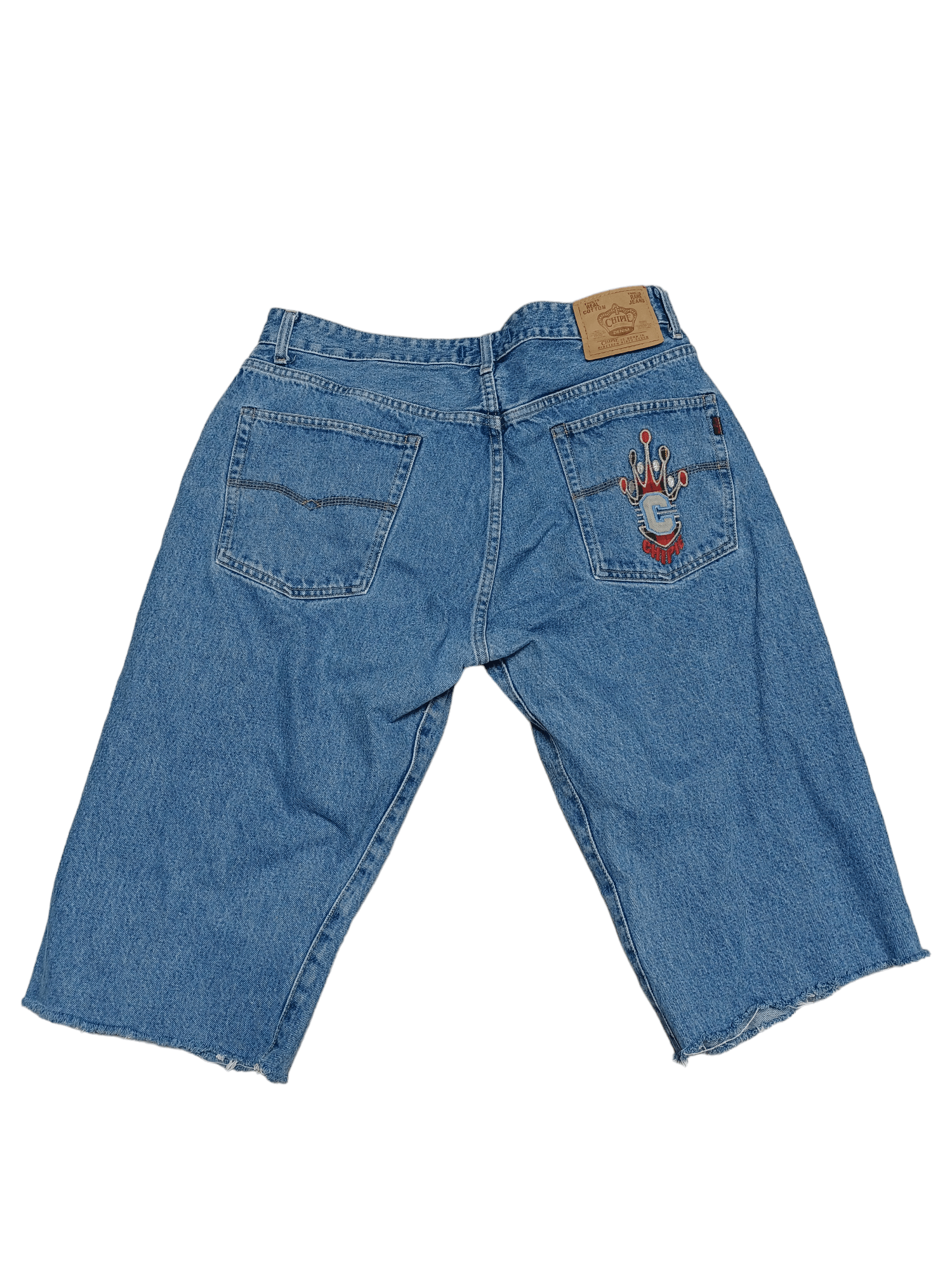 Japanese Brand MADE IN JAPAN CHIPIE FANTASTIC EMBROIDERED LOGO DENIM SHORTS Size US 33 - 1 Thumbnail